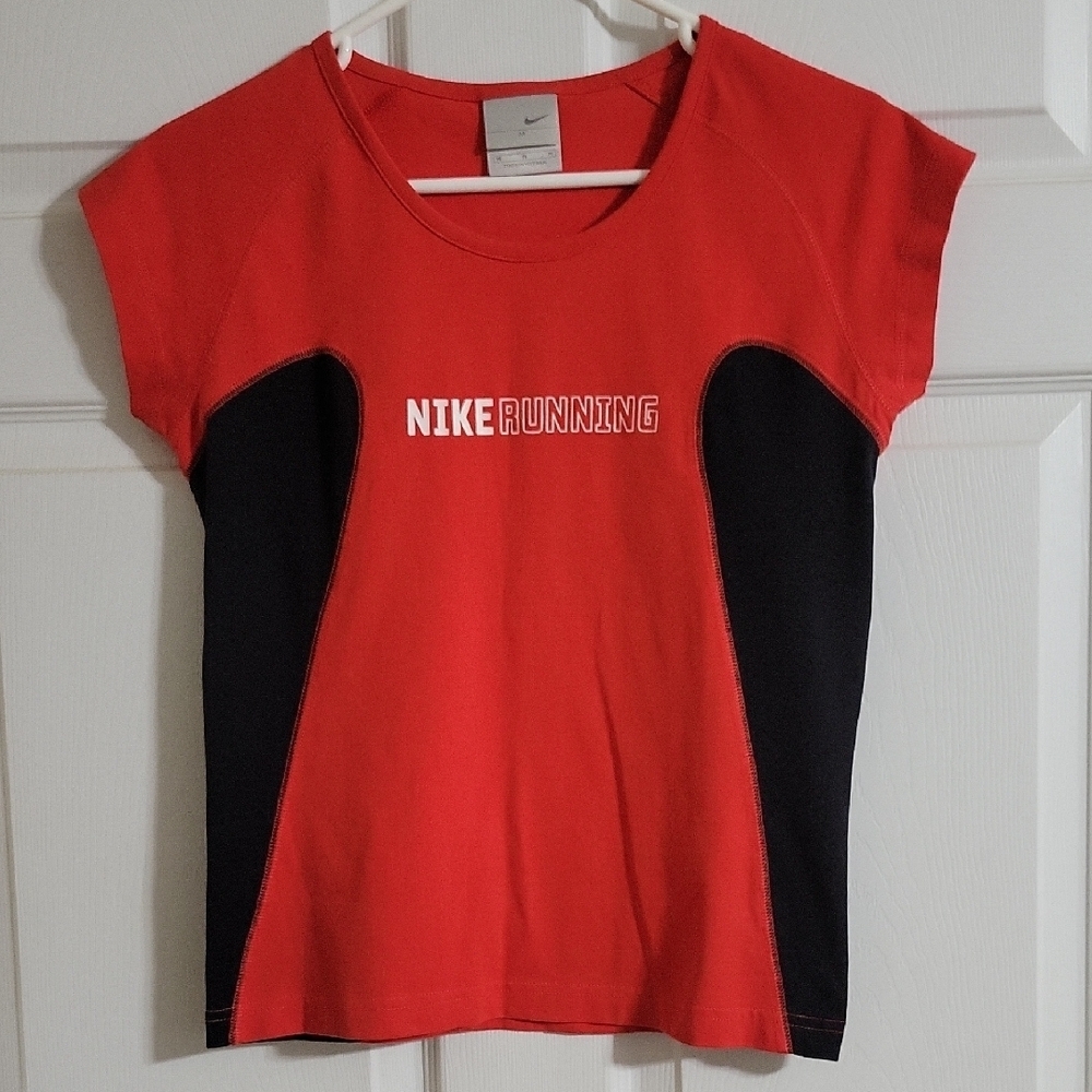 Nike Red and Black Athletic Tee Women's